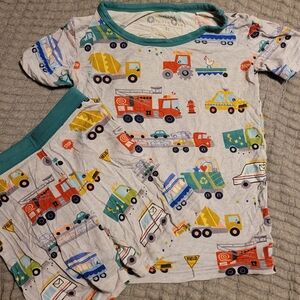 Colorful Vehicle Print Pajama Set